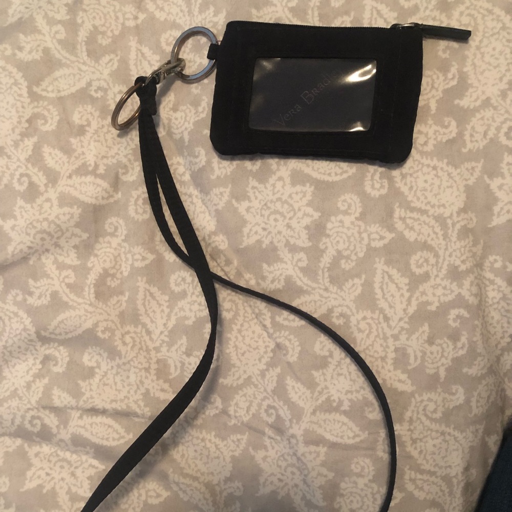 Vera Bradley dark navy money holder/id and lanyard